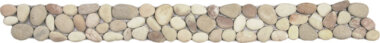 Pebble Rectified Matte Interlocking Border 4" x 12" - Mix White/Pink/Beige