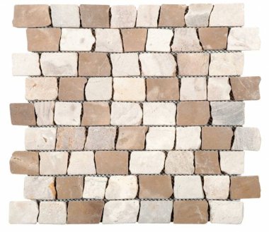 Marble Stone Tile Cubic Brick Interlocking 11.6" x 12" - Cappuccino Onyx Cream