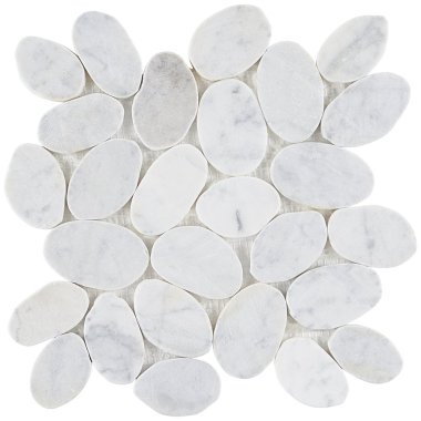 Pebblestone XL Round Tile 11.81" x 11.81" - Carrara
