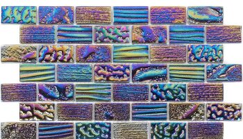 Aqueous Iridescent Brick Tile 12.12