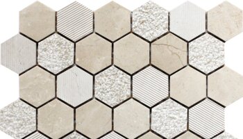 Bali Indi - Hexagon Mosaic Tile - 11.8