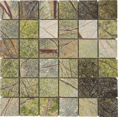 Marble Stone Tile Mosaic Polished 2" x 2" - Forest Green