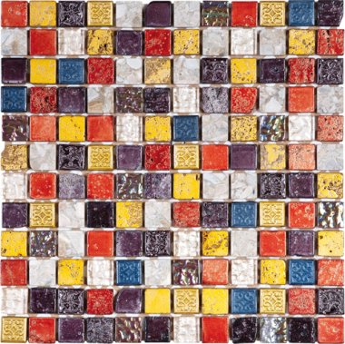 Marble Stone Tile Mosaic 1" x 1" - Multicolor