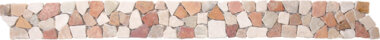 Marble Stone Tile Opus Mosaic Interlocking Border 4" x 12" - Onyx White/Red