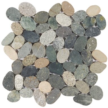 Pebblestone Sliced Round Tile 11.81" x 11.81" - Sumatra