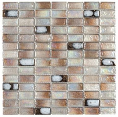 Glass Tile Mosaic Brick 3/4" x 1 3/4" - Beige