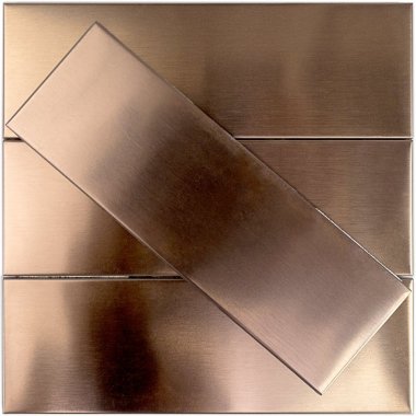 Metal Brushed Tile 2" x 6" - Copper