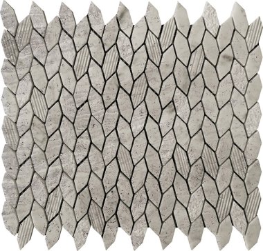 Bali Leaf Mosaic Tile - 11.8" x 12" - Gray