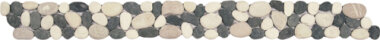 Pebble Rectified Matte Interlocking Border 4" x 12" - Mix White/Black/Beige