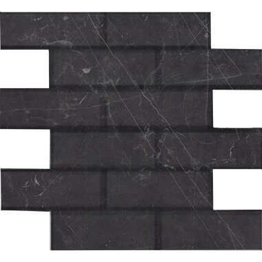 Gemma Brick Mosaic Tile "Honed" 12" x 12" - Night