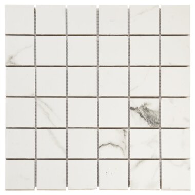 Lithe Mosaic Tile 11.81" x 11.84" - Statuario Venato