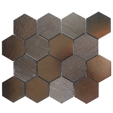 Art Lava Hexagon Tile 10.43" x 12.04" - Mix Bronze