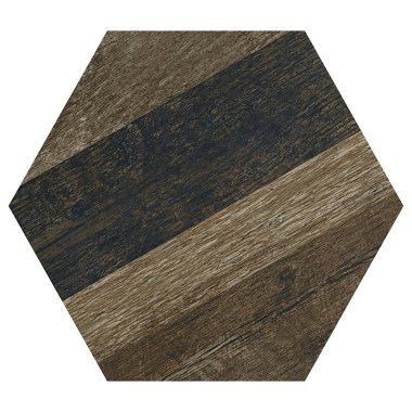 Barnard Hexagon Tile 8" x 9" - Brown