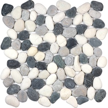 Spa Pebbles Natural Mosaic 12" x 12" - Tranquil Cool Blend