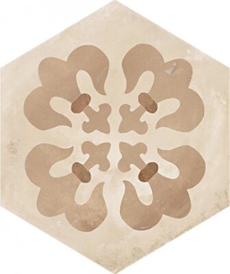 Marca Corona - Terra Tile Deco C Hexagon 8.5" x 10" - Giglio