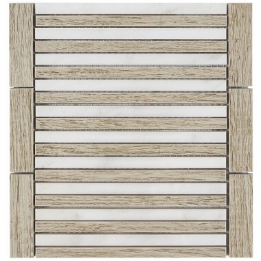 Avant Garde Linear Tile 7.87" x 8.30" - Asian Statuary/Wooden Beige