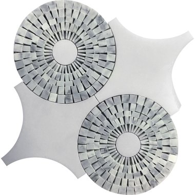 Waterjet Snowflake 10.5" x 10.5" - White, Gray