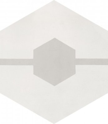 Bati Orient Cement Tile Hexagon Modern Double Hex 8" x 9" - Light Grey/Off White