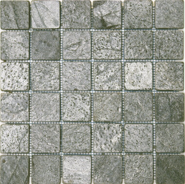 Quartzite Stone Tile Mosaic Matte 2" x 2" - Silver Grey