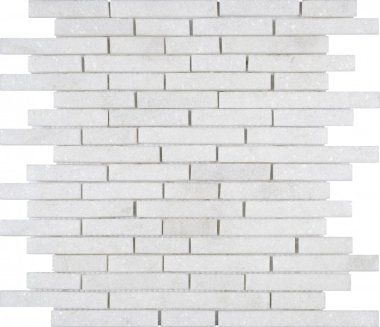Marble Stone Tile Baguette Mosaic 11.8" x 12" - White