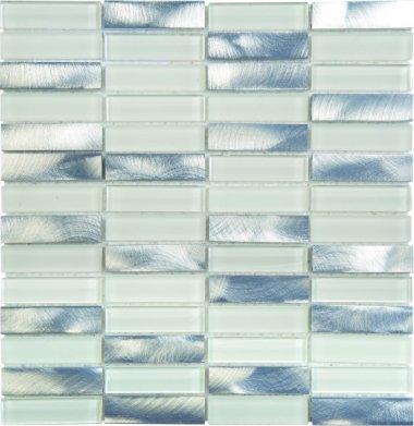 Metal Tile Aluminum Mosaic 12" x 12" - White
