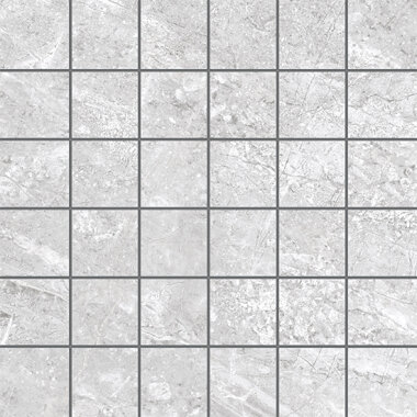 Nepal 2" x 2" Mosaic Tile 12" x 12" - Grey