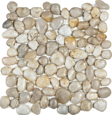 Pebble Polished Interlocking 12" x 12" - White