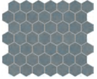 Moroccan Concrete Hex 1-1/2" x 1-1/2" Mosaic Tile 12" x 10" - Blue Gray MC54