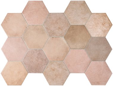 Heritage Hexagon Tile 7" x 8" - Rose