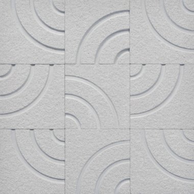 Stone Tile Sandstone Circle Design Sand Blasted 4" x 4" - Grey