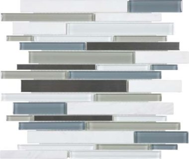 Bliss Stainless Glass Tile Mosaic - Nordic Storm