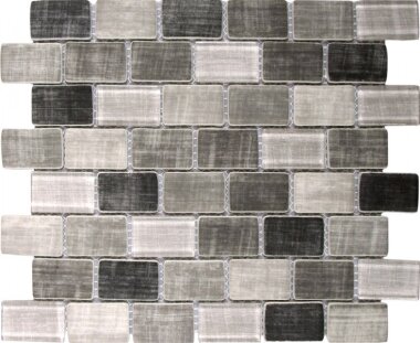 Glass Tile Fabric Print Brick Matte 10.3" x 11.7" - Grey