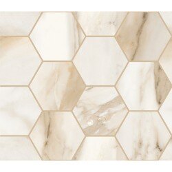 Trumarmi Polished Hexagon 4"x4" Tile 12" x 13" - Gold