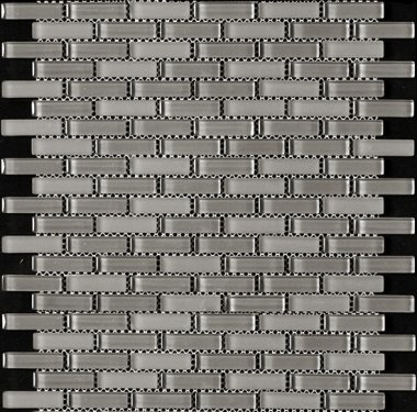 Cristallo Brick Blended Mosaic Tile 0.6" x 1.9" - Grey