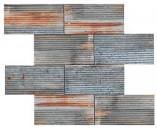 Linear Relief Pattern 2.8"x6" Mosaic Tile - Rust Industrial