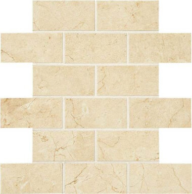 Mirasol Tile Brick Joint Mosaic 2" x 4" - Crema Laila