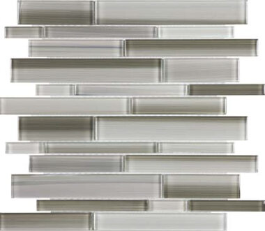 Bliss Fusion Glass Tile Random Strip Mosaic - Clay