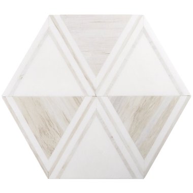 Angolo Marble Tile 13.54" x 15.63" - Thassos Sabbia