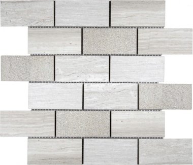 Stone Tile Brick Limestone Multi Finish 11.7" x 11.7" - Grey
