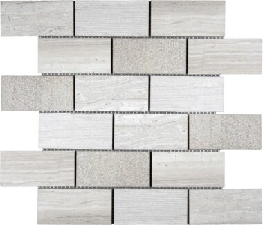 Stone Tile Brick Limestone Multi Finish 11.7" x 11.7" - Grey