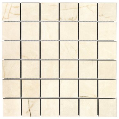 Marmi D'ltalia Mosaic Marble Look Tile 12" x 12" - Ivory Cream