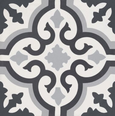 Bati Orient Cement Tile Decor Classic 8" x 8" - White/Grey/Black