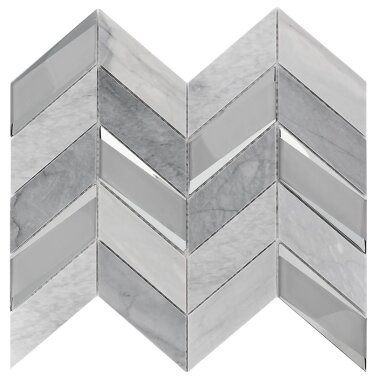 Giazza Chevron Tile 10.82" x 13.3" - Dove