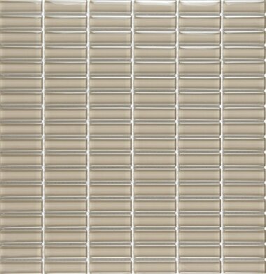 Cristallo Stacked Mosaic Tile 0.6" x 1.9" - Taupe