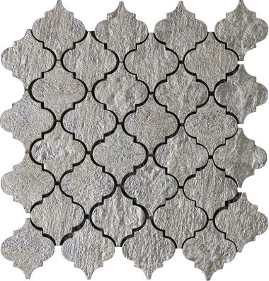 Artistic Burj 1 Mosaic Tile - 12" x 12" - Gray, Silver