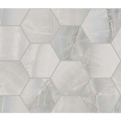 Akoya Hexagon Tile 4" x 4" - Silver