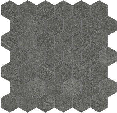 Mjork 2" Hexagon Mosaic Tile 2" x 2" - Carbon