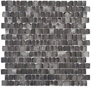 Glass Tile Broken Edges Irregular Mosaic 12.2" x 12.4" - Black