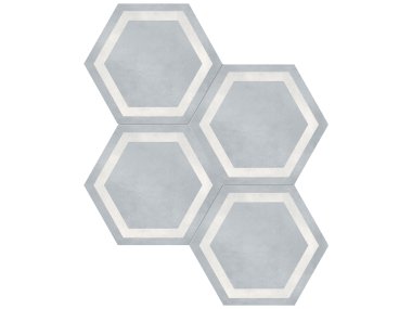 Form Hexagon Frame Tile 7" x 8" - Tide