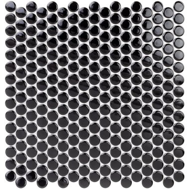 Simple 2.0 Penny Rounds Tile 11.49" x 12.32" - Solid Black